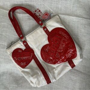 Rare Coach Poppy Heart Sequin Tote Bag